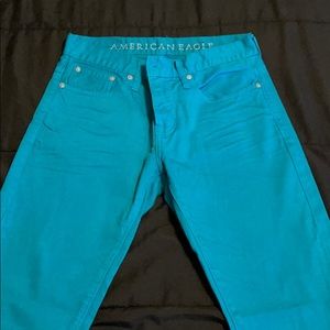 Teal American Eagle skinny jeans